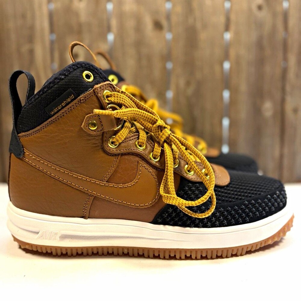 Nike Lunar Force 1 Duckboot Mid Top Waterproof Ale Brown/Black Mens US 7.5 NWOT